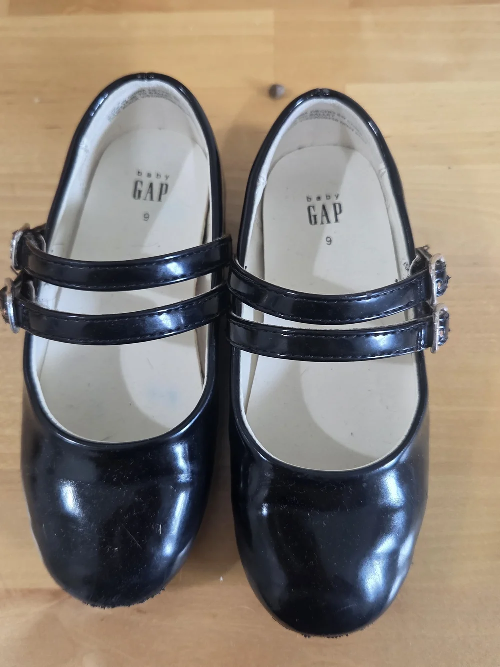 GAP Black Patent Double-Strap Mary Jane Shoes - Kids